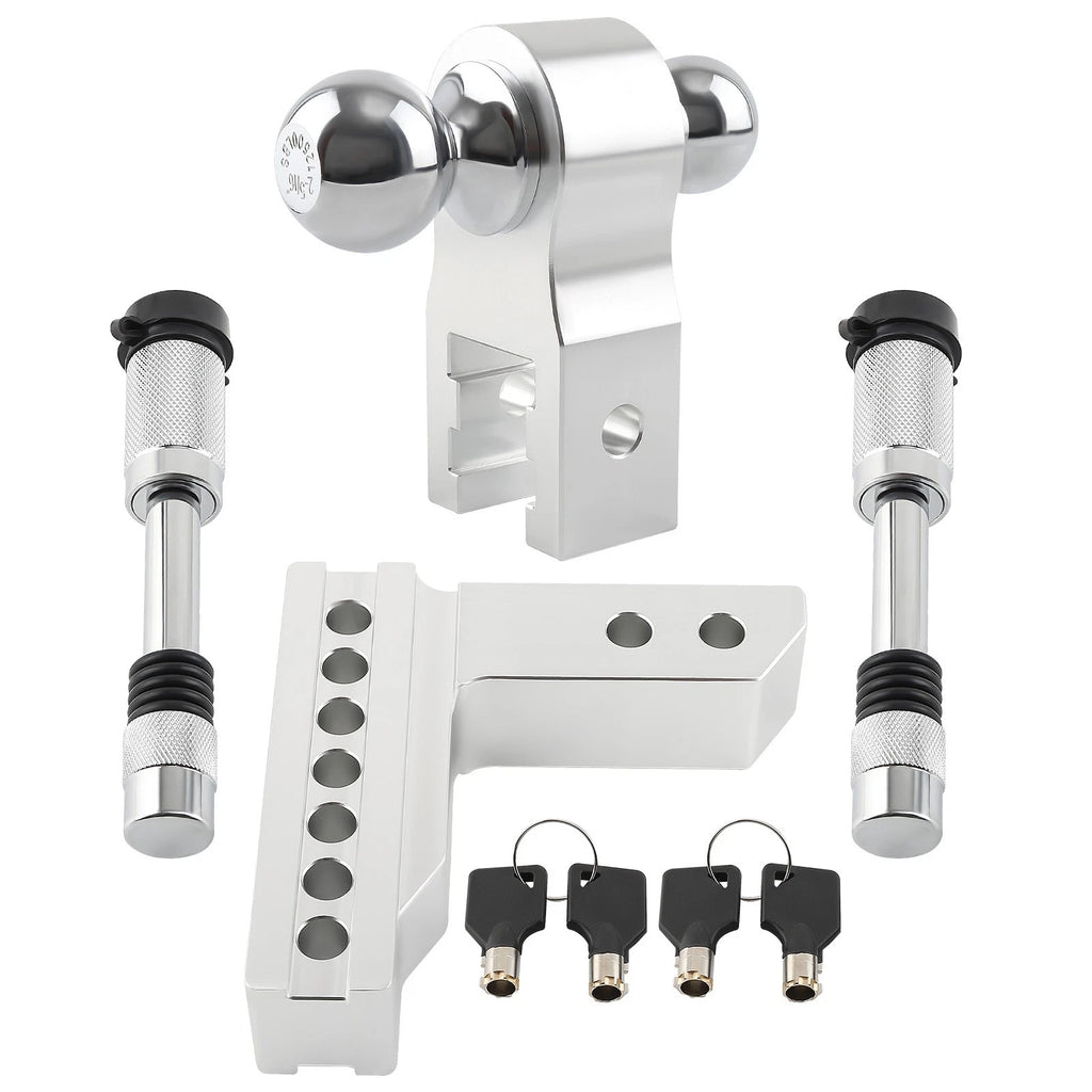 Dual Ball 2" Receiver Adjustable Trailer Tow Hook & Lock for Universal (2010–2023)