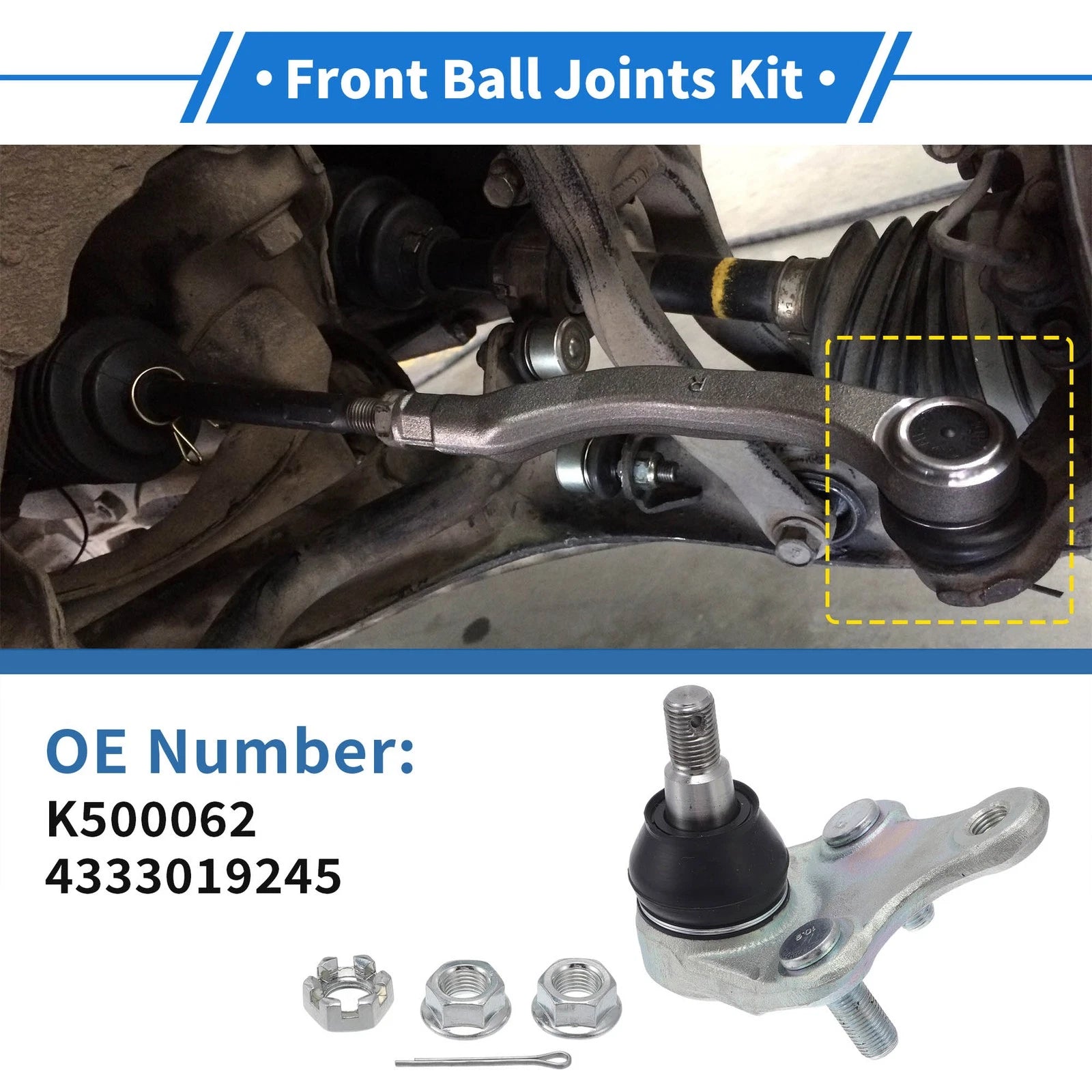Front Lower Ball Joints Replacement 2 Pcs for Toyota RAV4 (2006–2018)