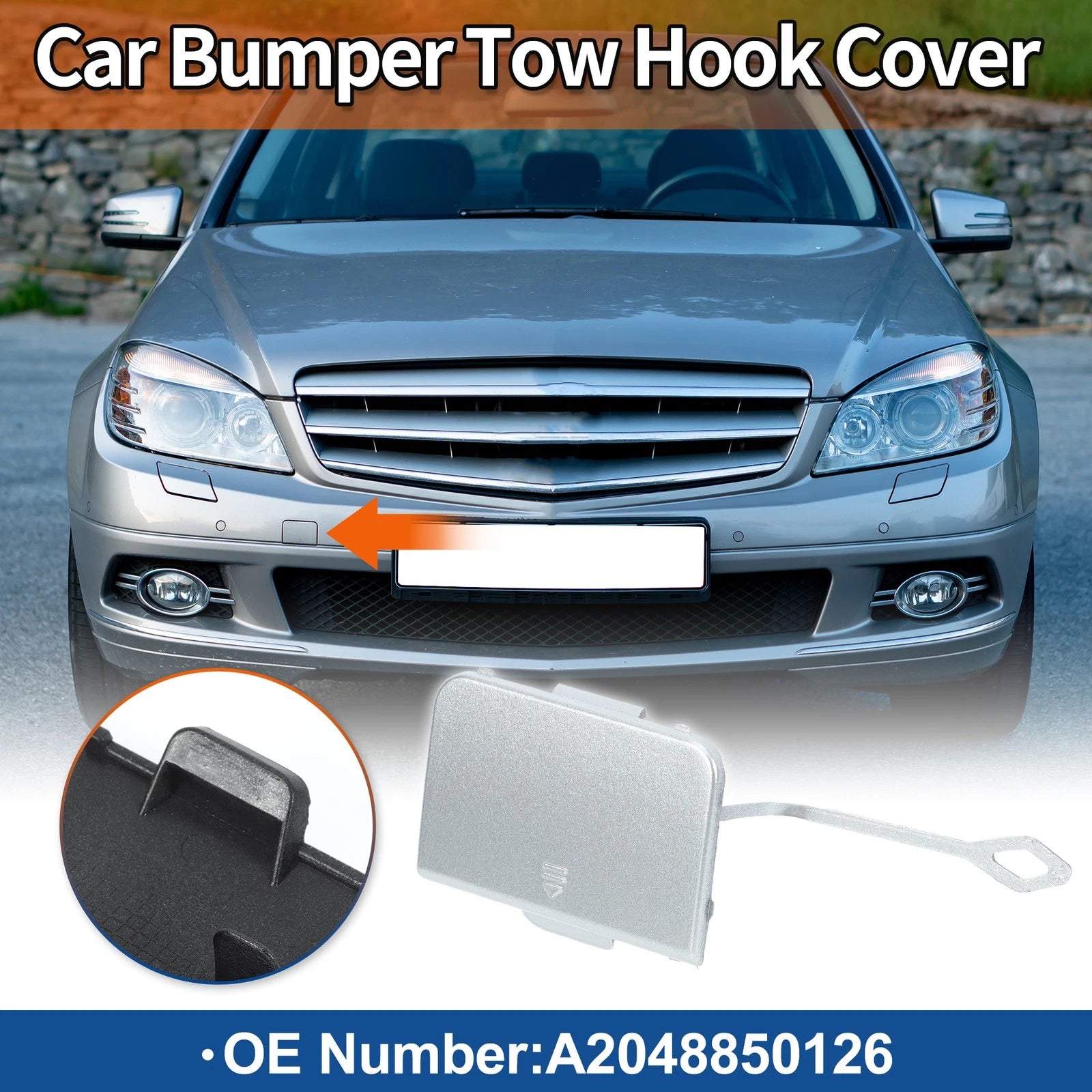 Front Right Tow Hook Cover Replacement for Mercedes-Benz C-Class W204 (2008–2011)