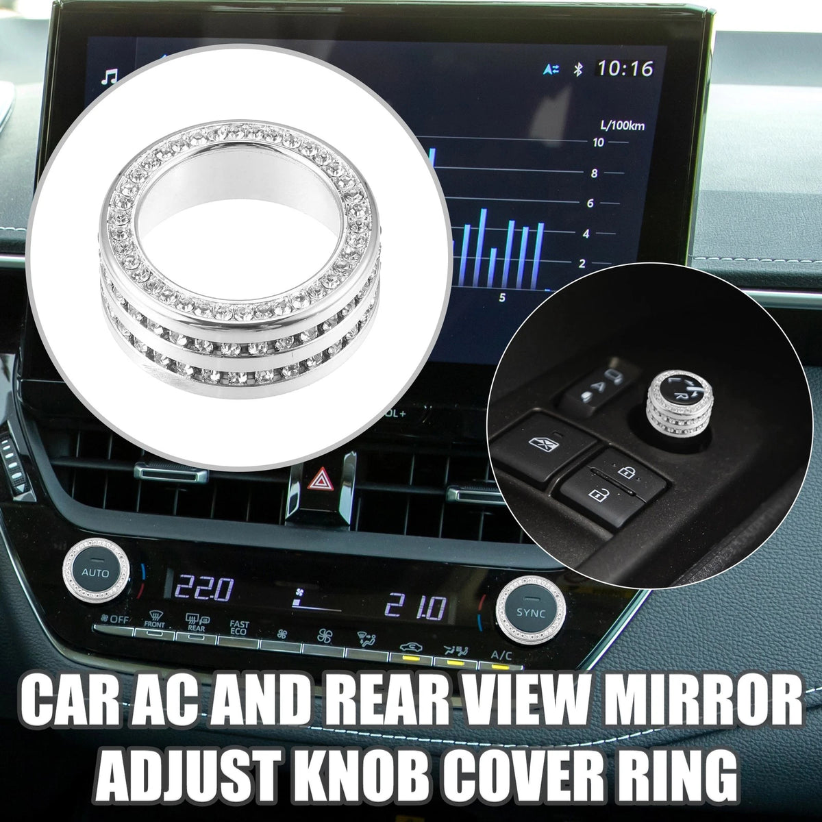 Rear View Mirror Adjust Knob Cover Ring for Toyota Corolla (2001–2010)