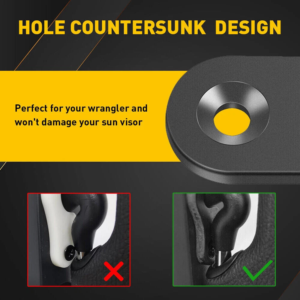 Set of 2 Sun Visor Clips for Jeep Wrangler JL (2018–2022) Gladiator (2020–2022)