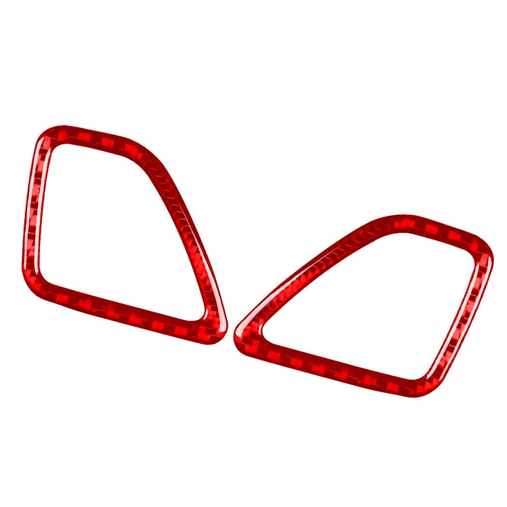 2X Carbon Red Dashboard Air Vent Outlet Cover Trim for Jeep Cherokee (2014–2023)