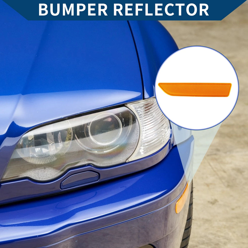 Bumper Reflector Front Left for BMW X3 (2007–2010) Yellow Replacement
