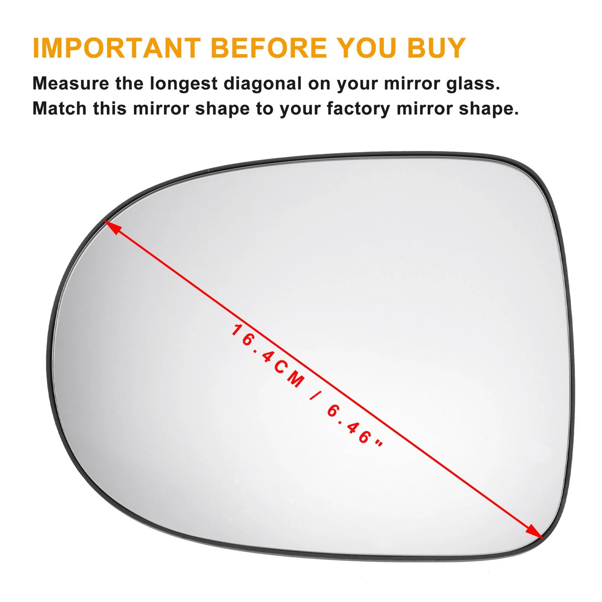 Left Side Heated Convex Mirror Glass for Renault Clio Twingo
