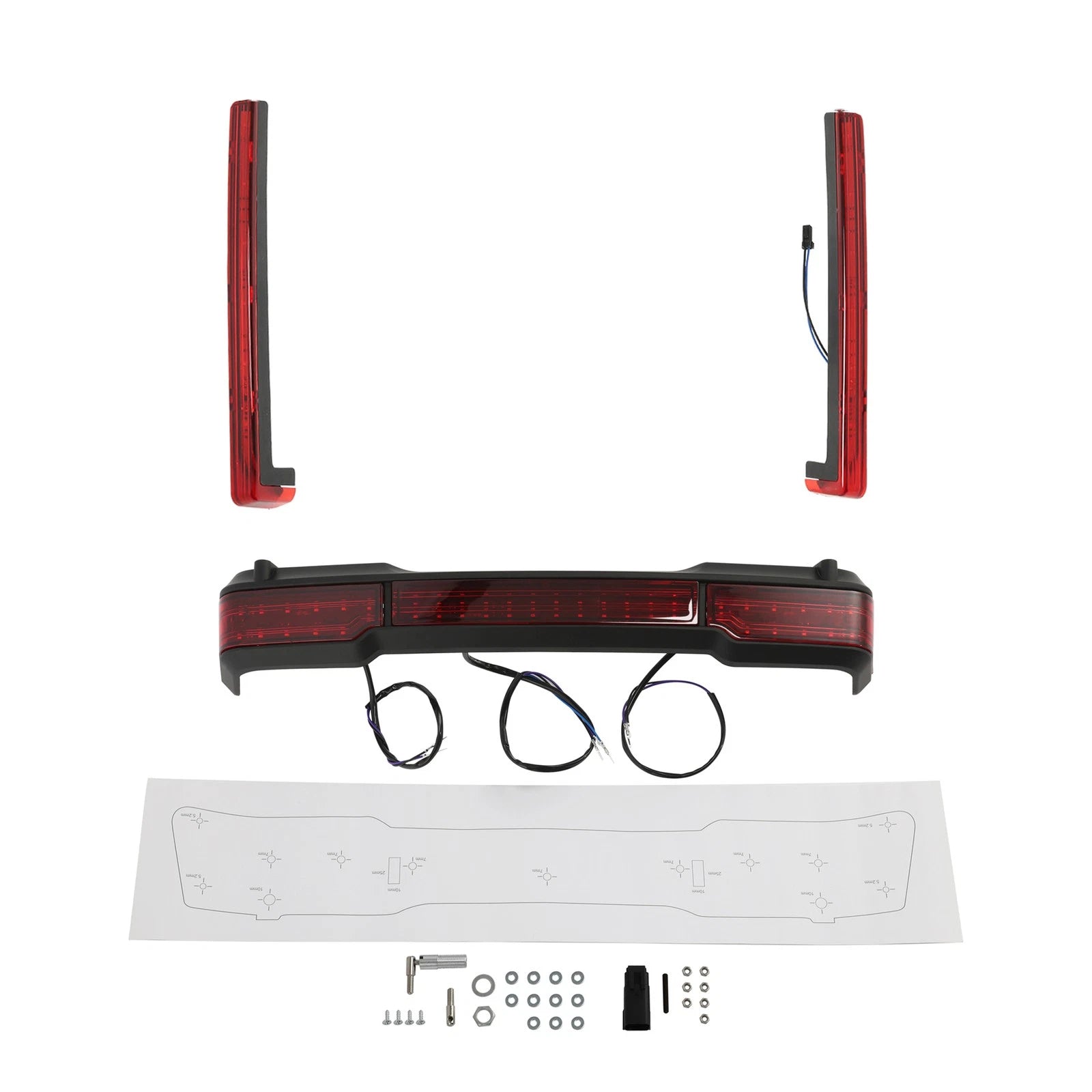 LED Brake Tail Light Accent Side Marker for Harley King Trunk (1997–2008)