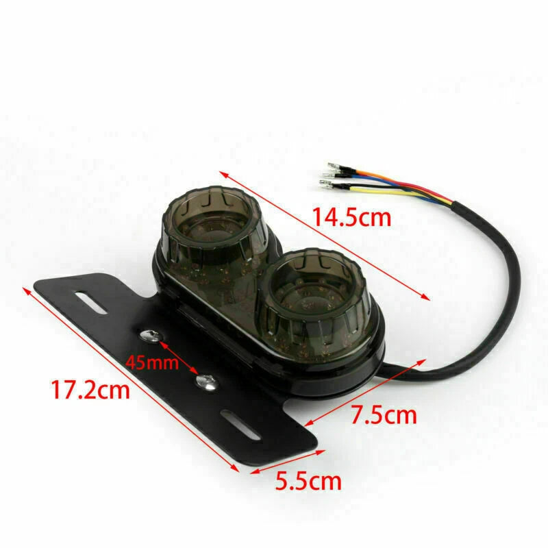 LED Rear Tail Light for Motorcycle (12V, Black, T9)