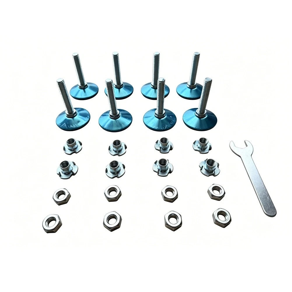 8pcs Adjustable Stainless Steel Legs with Rubber Pads for Tables/Sofas