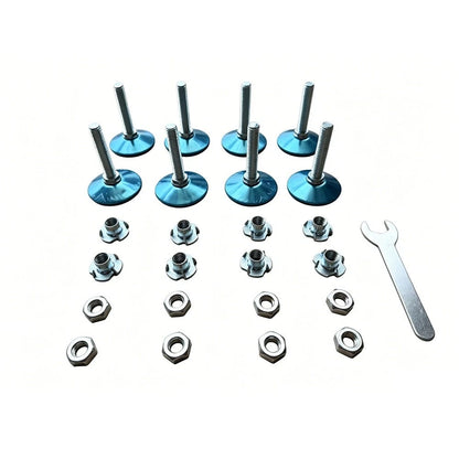 8pcs Adjustable Stainless Steel Legs with Rubber Pads for Tables/Sofas