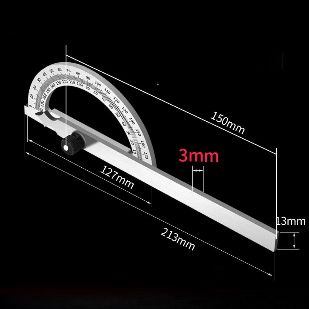 Angle Measuring Instrument Protractor Hardened Stainless Steel 3mm Thick