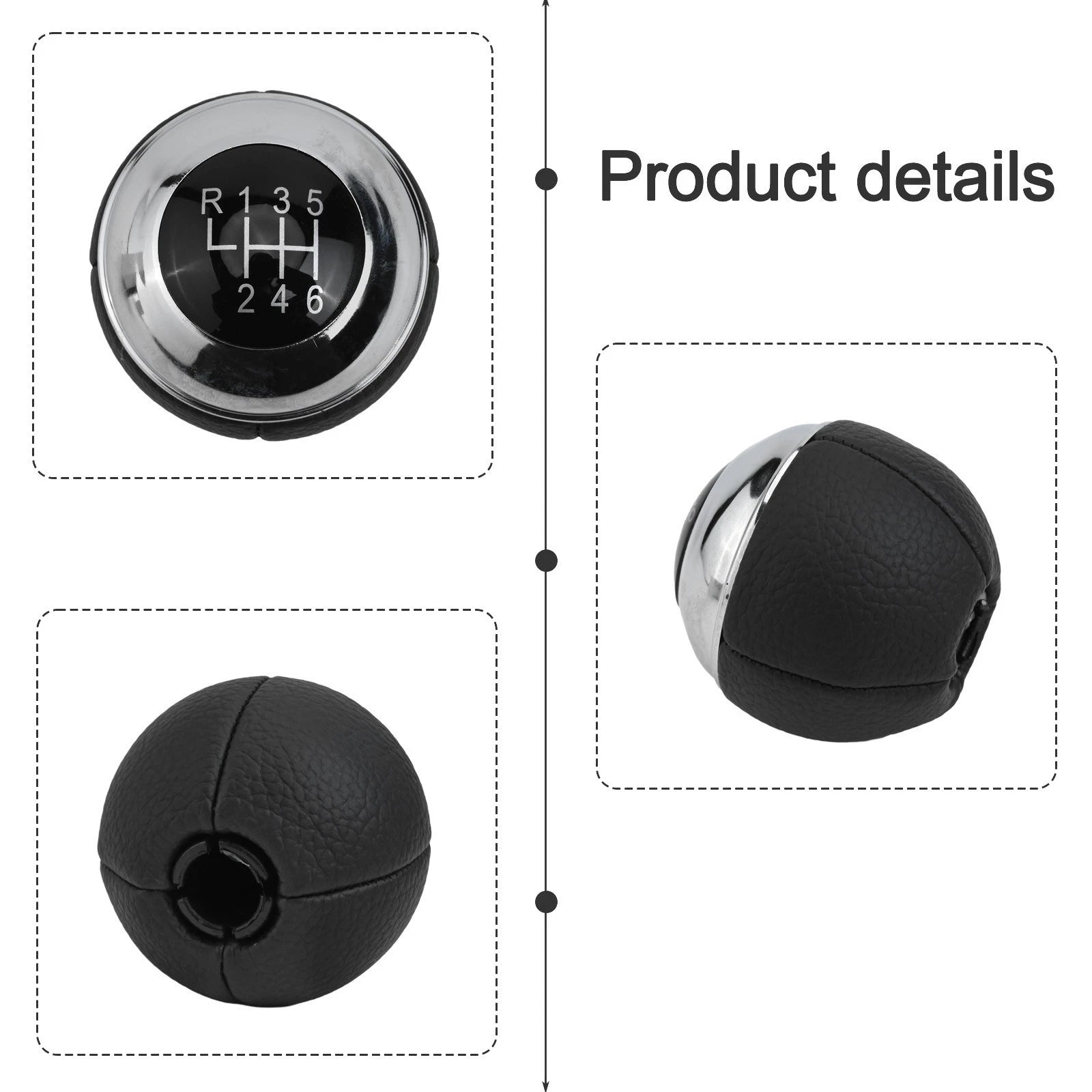 Shift Knob for MINI Cooper (Leather, Chrome Finish)