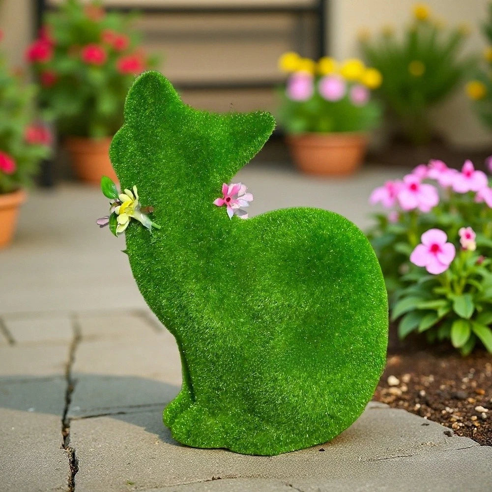 Resin Easter Cat Figurine for Home Living Room Shelves