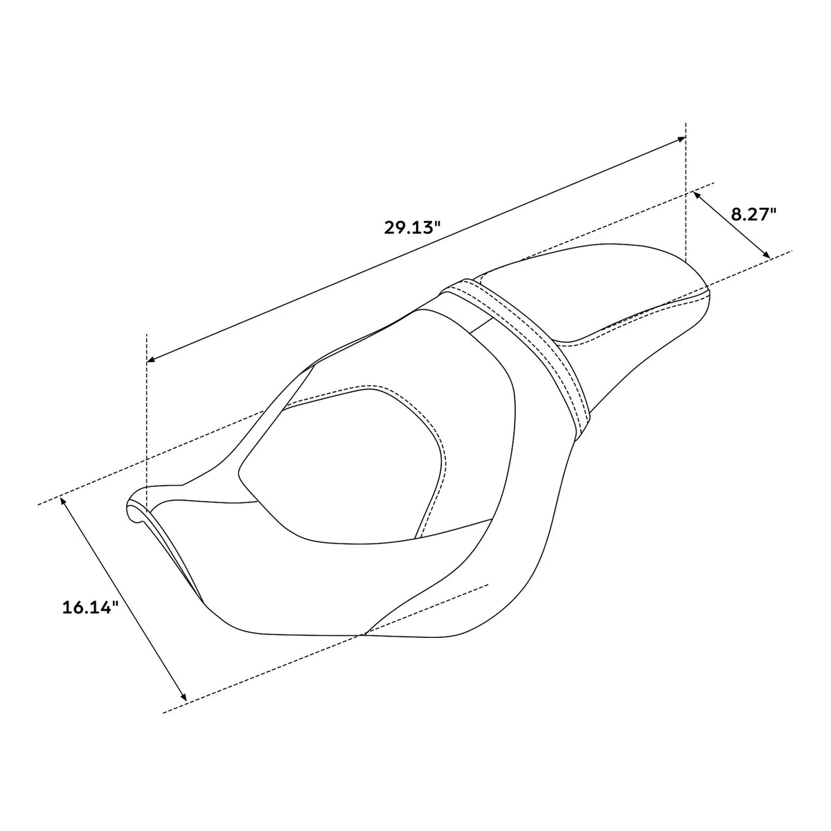 Black Driver Passenger Seat for Honda Shadow Phantom 750 (2009–2023) Spirit (2007–2015)