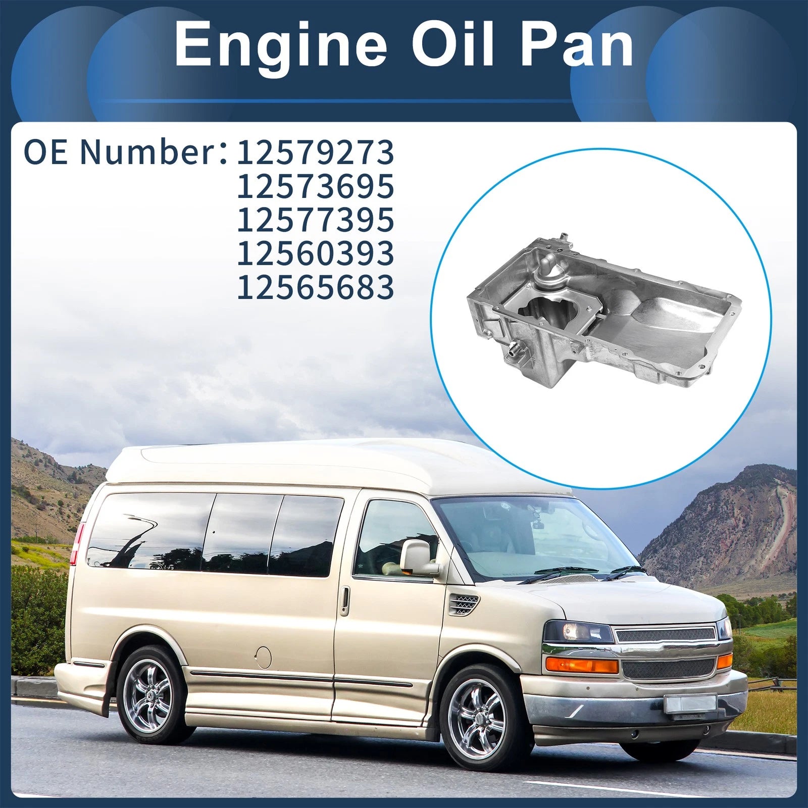 Engine Oil Pan Replacement for Chevrolet Express 2500 (2003–2007) Aluminum