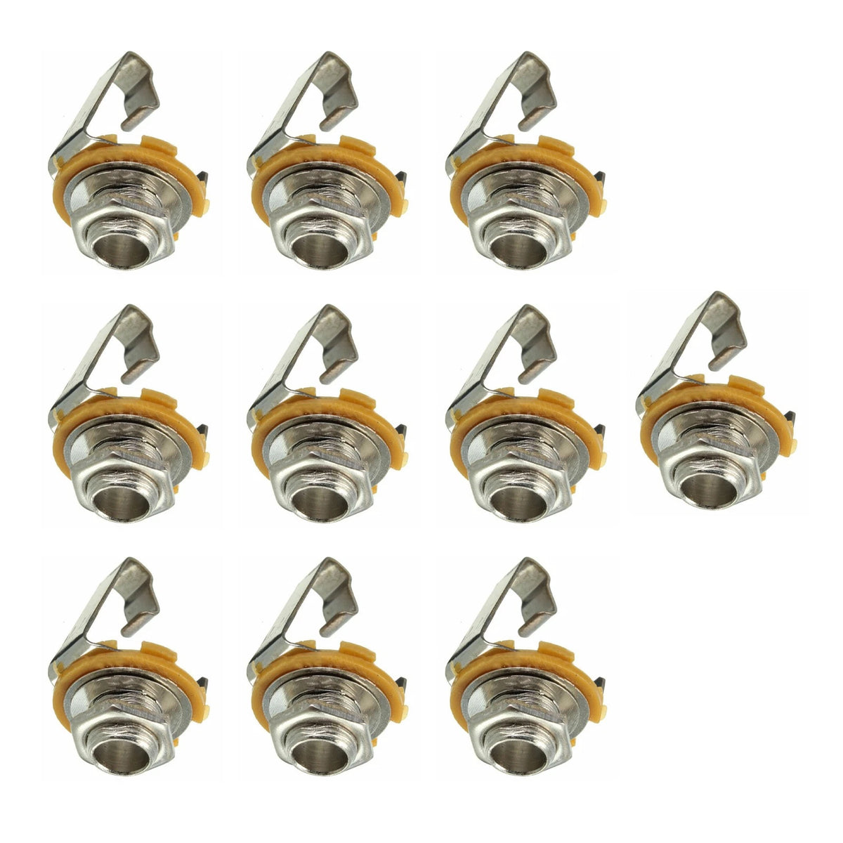 10 Pcs Mono 1/4" Socket Jack Connector for Guitar Panel Mount