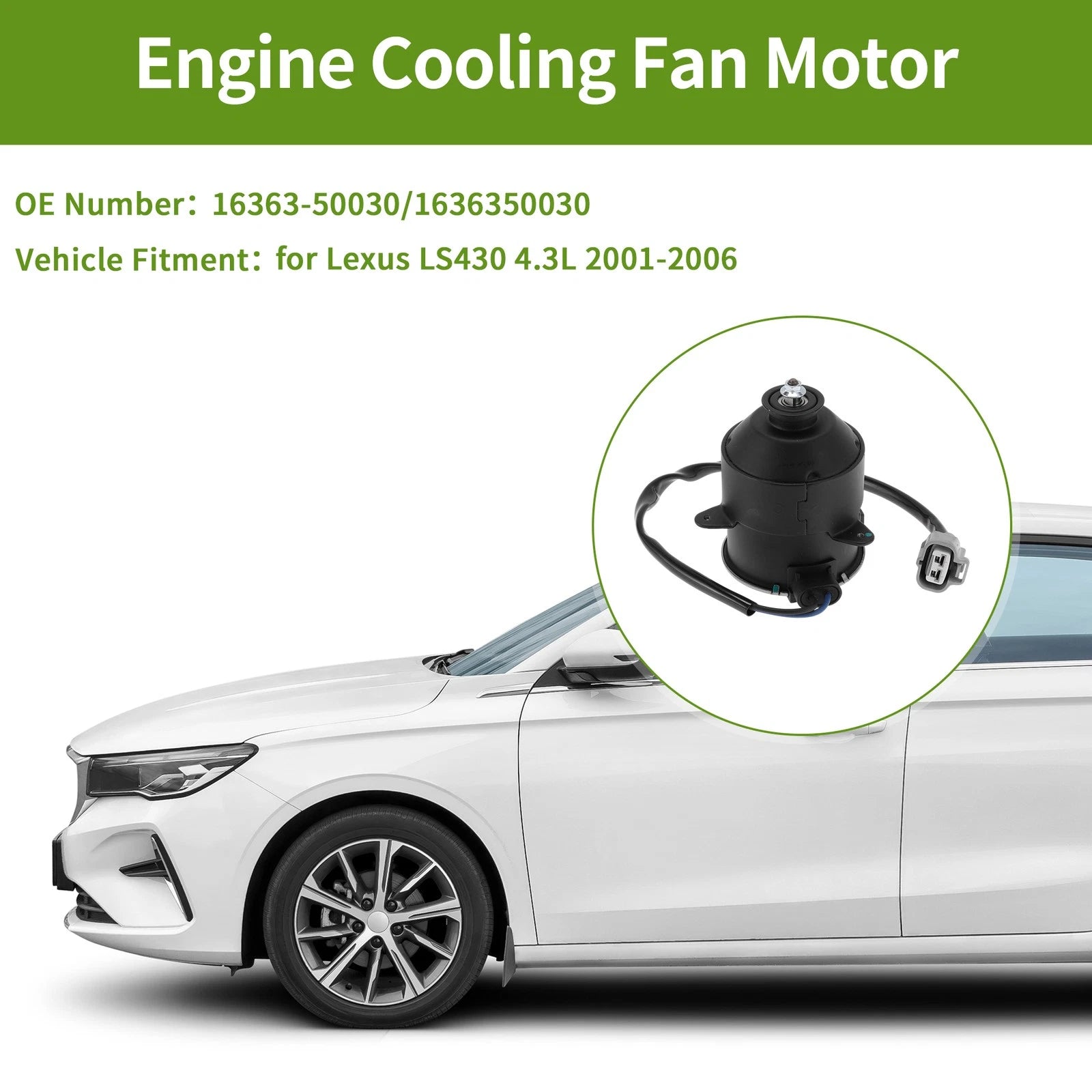 Radiator Fan Motor Replacement for Lexus LS430 4.3L (2001–2006) Quiet