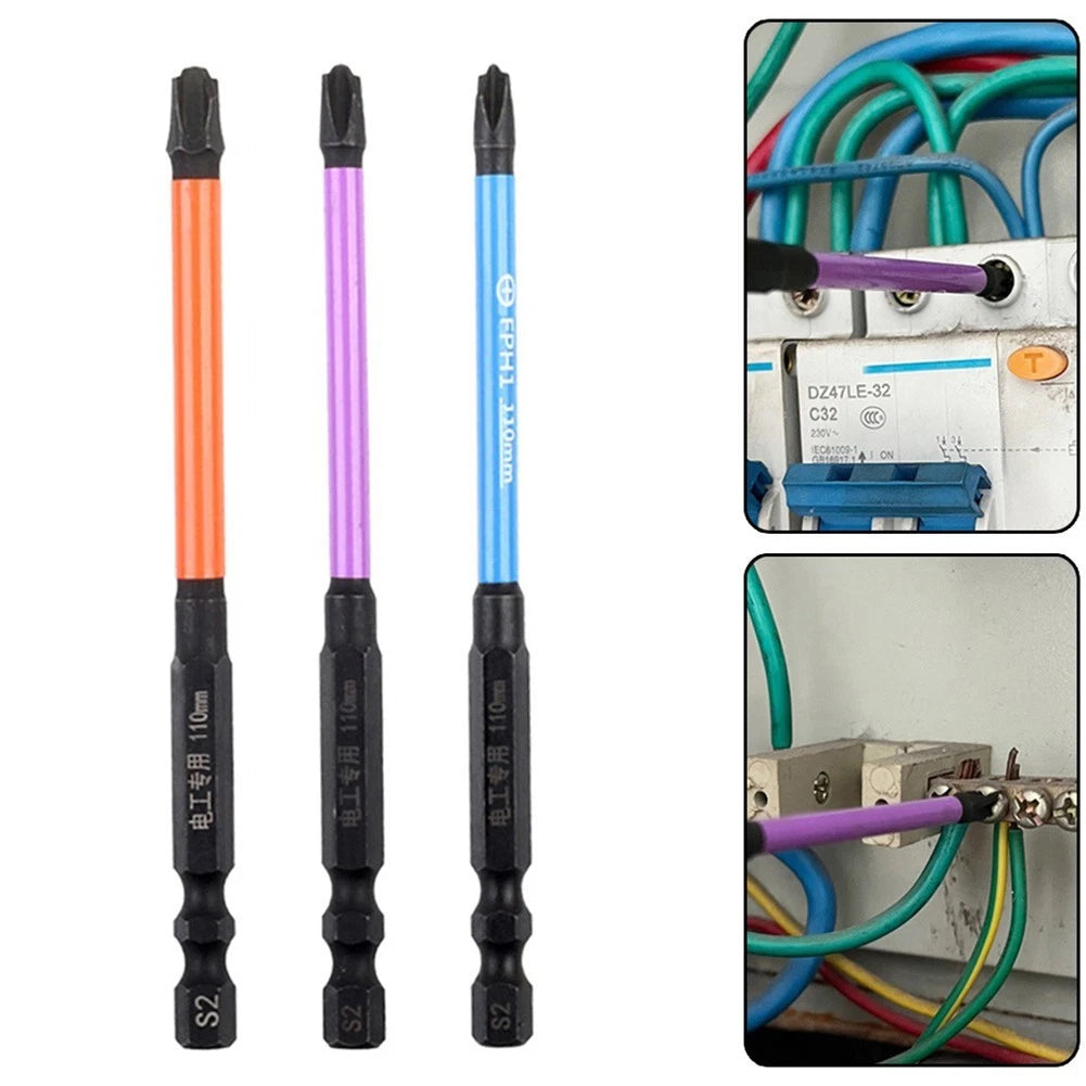 3X Batch Head Screwdriver Bit Set for Automotive Use