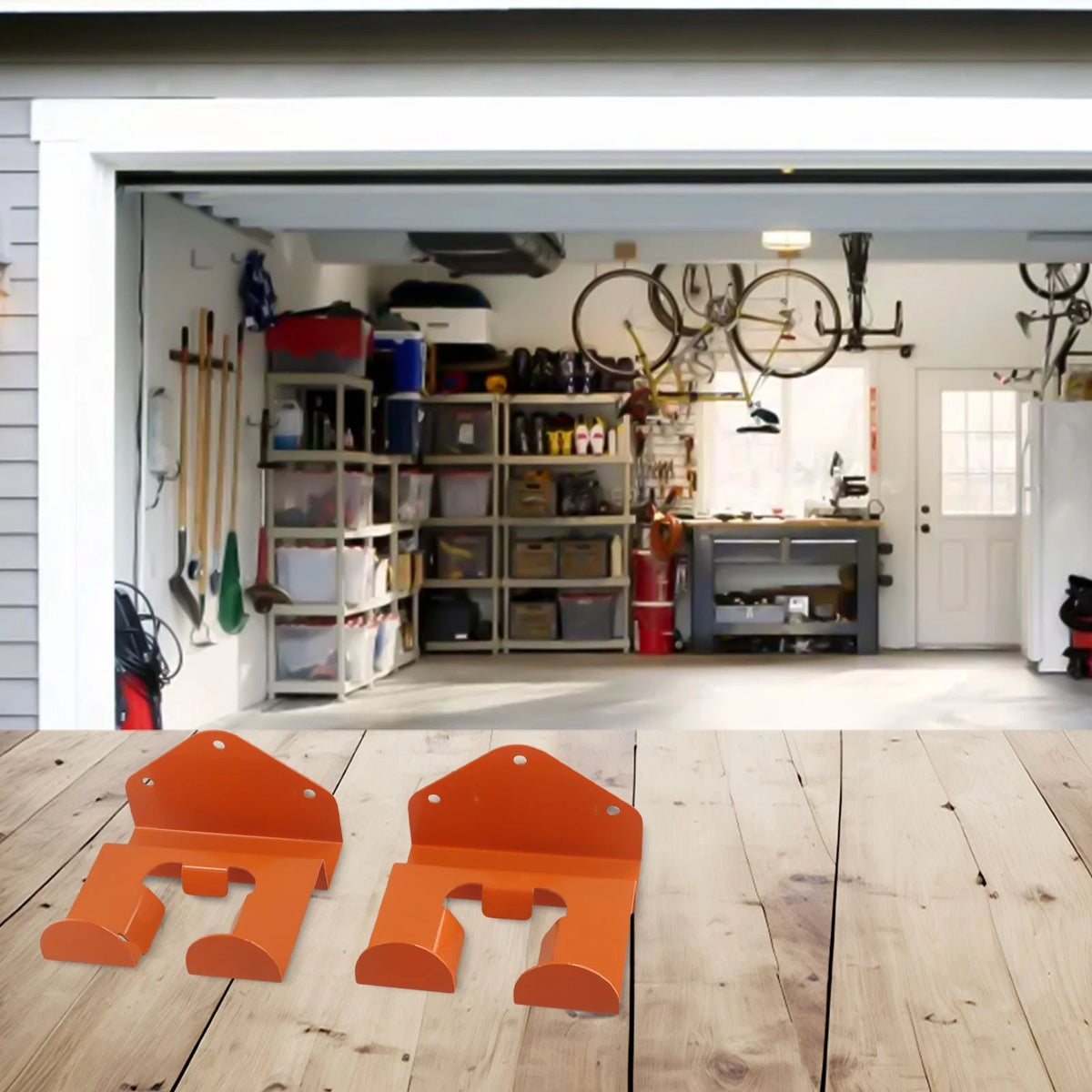 2X Wall Mounted Garage Storage Organizer for Trimmer