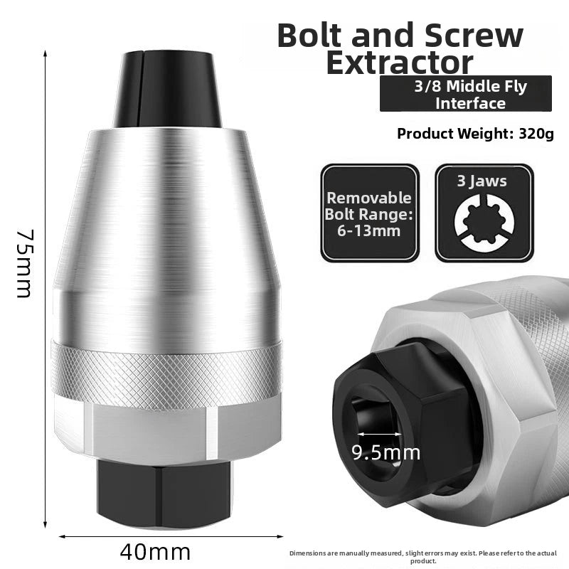 3 Jaw Bolt Extractor 3/8 Drive Compatible with Ratchets and Power Tools