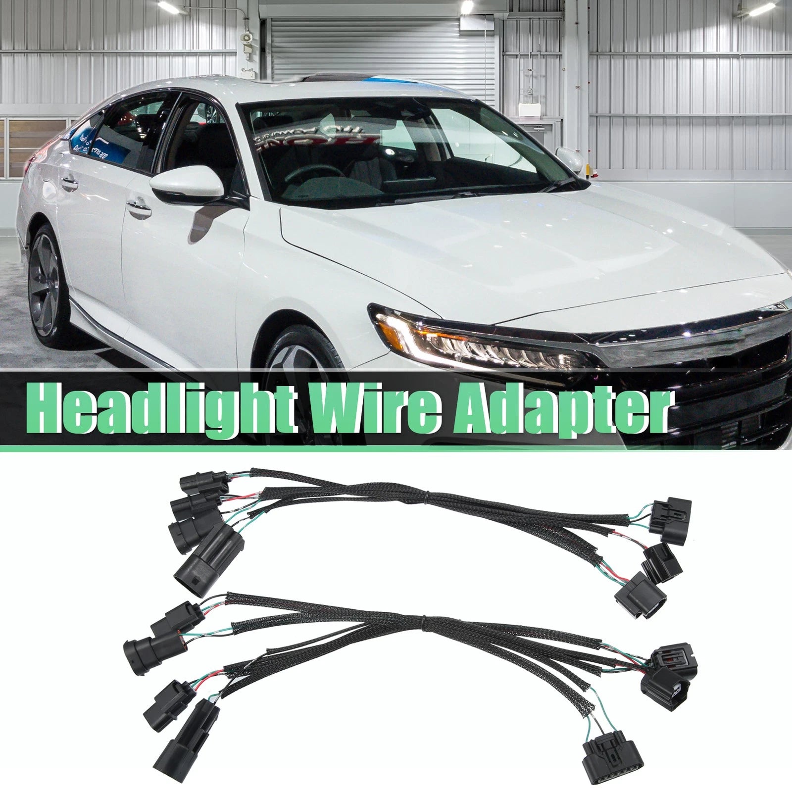 Headlight Adapter Wire Set for Honda Accord 2016–2017 Sedan Halogen LED
