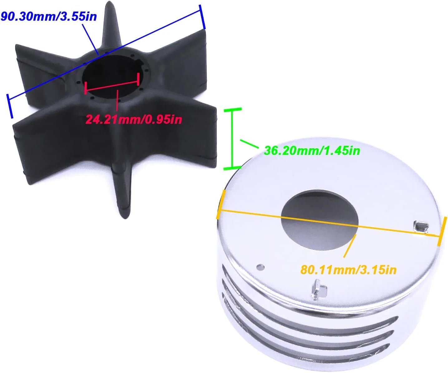 Water Pump Impeller Repair Kit for Yamaha 4 Stroke 300 350 hp (6AW-W0078-00)