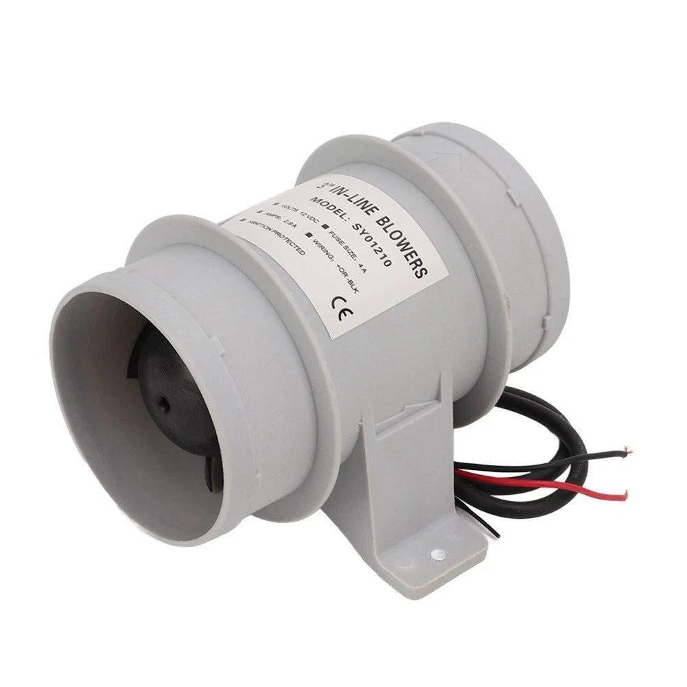 3 Inch Inline Marine Blower for Yacht Ventilation (12V)