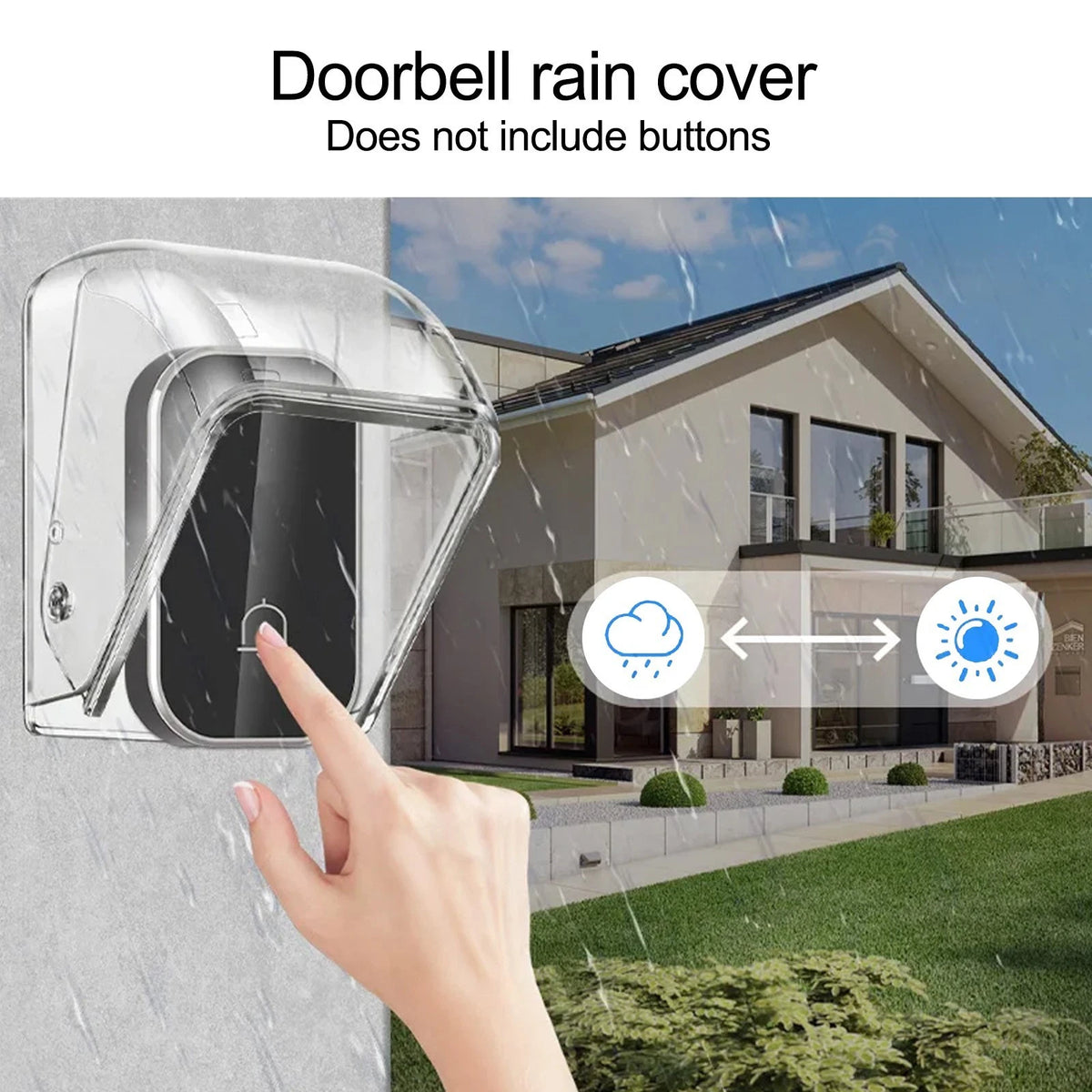 Clear Waterproof Doorbell Cover for Protection Against Rain and Moisture