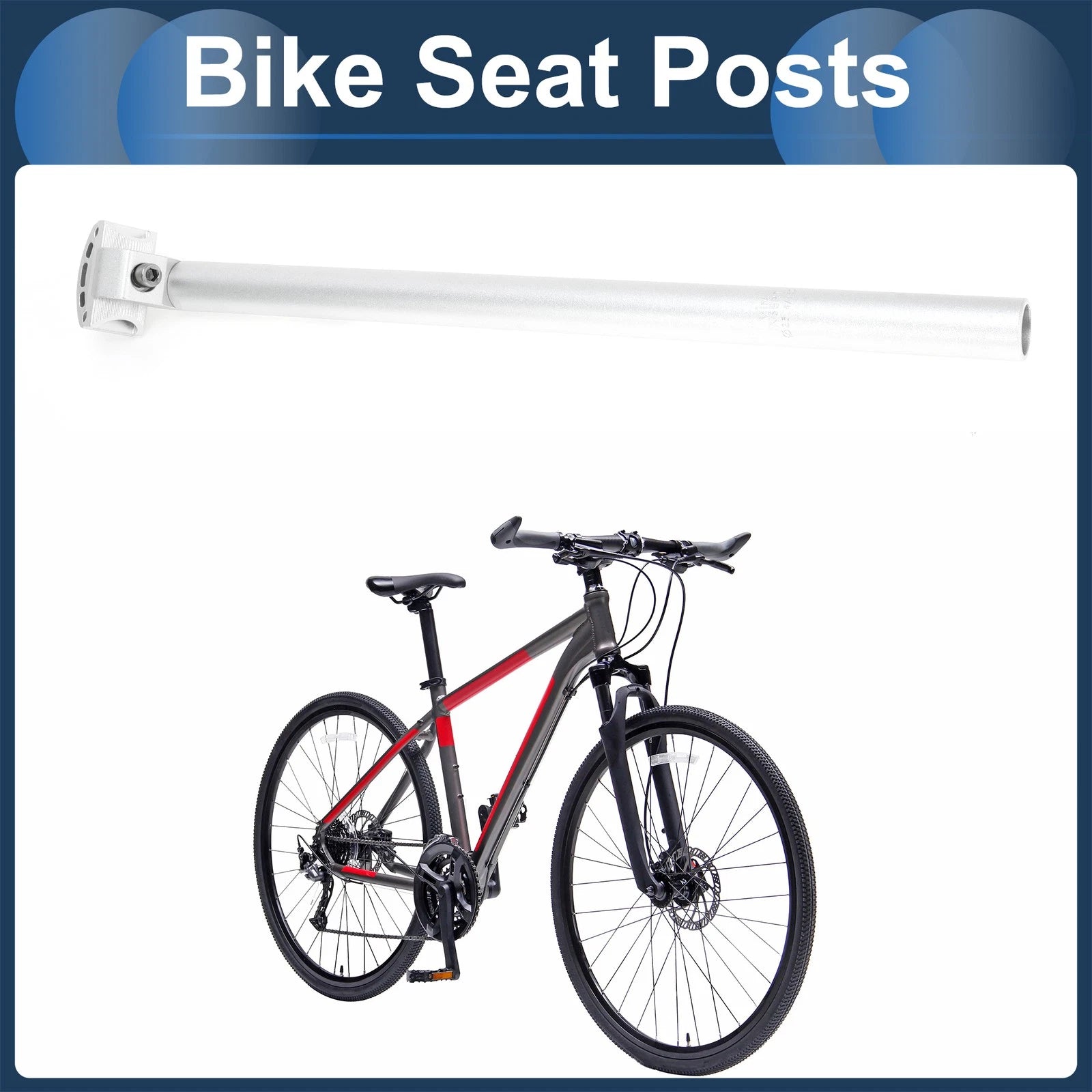 Seat Post 25.4x450mm Adjustable Replacement for Bike (1990–2025)