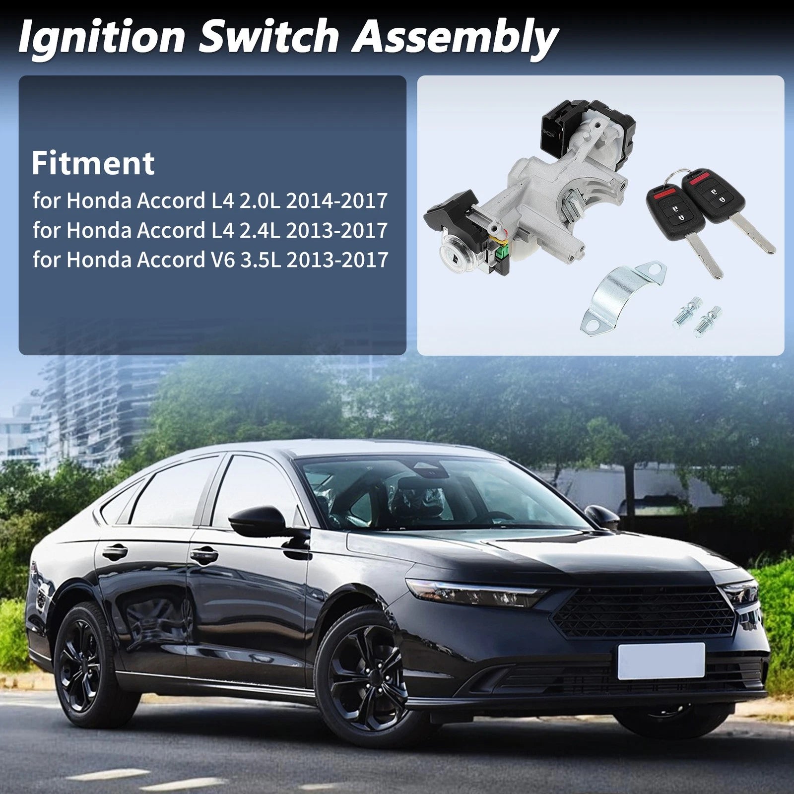 Ignition Lock Cylinder Replacement with Keys for Honda Accord (2014–2017)