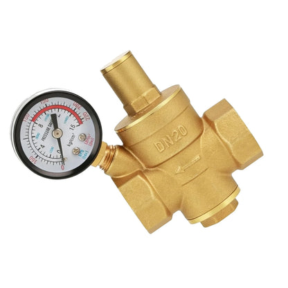 Adjustable Brass Water Pressure Reducing Valve Regulator with Gauge (NPT)