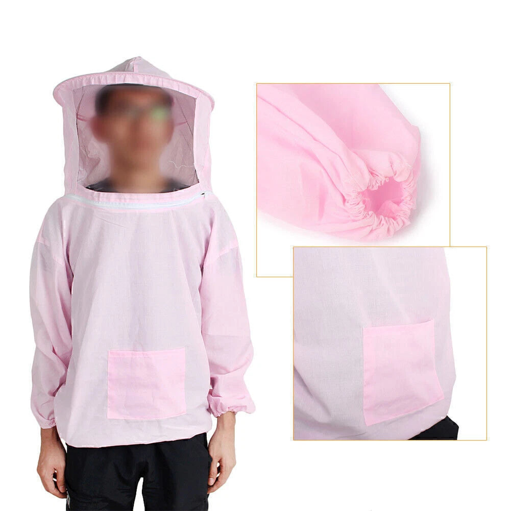 Beekeeping Jacket with Veil and Hat for Beekeepers (Pink)