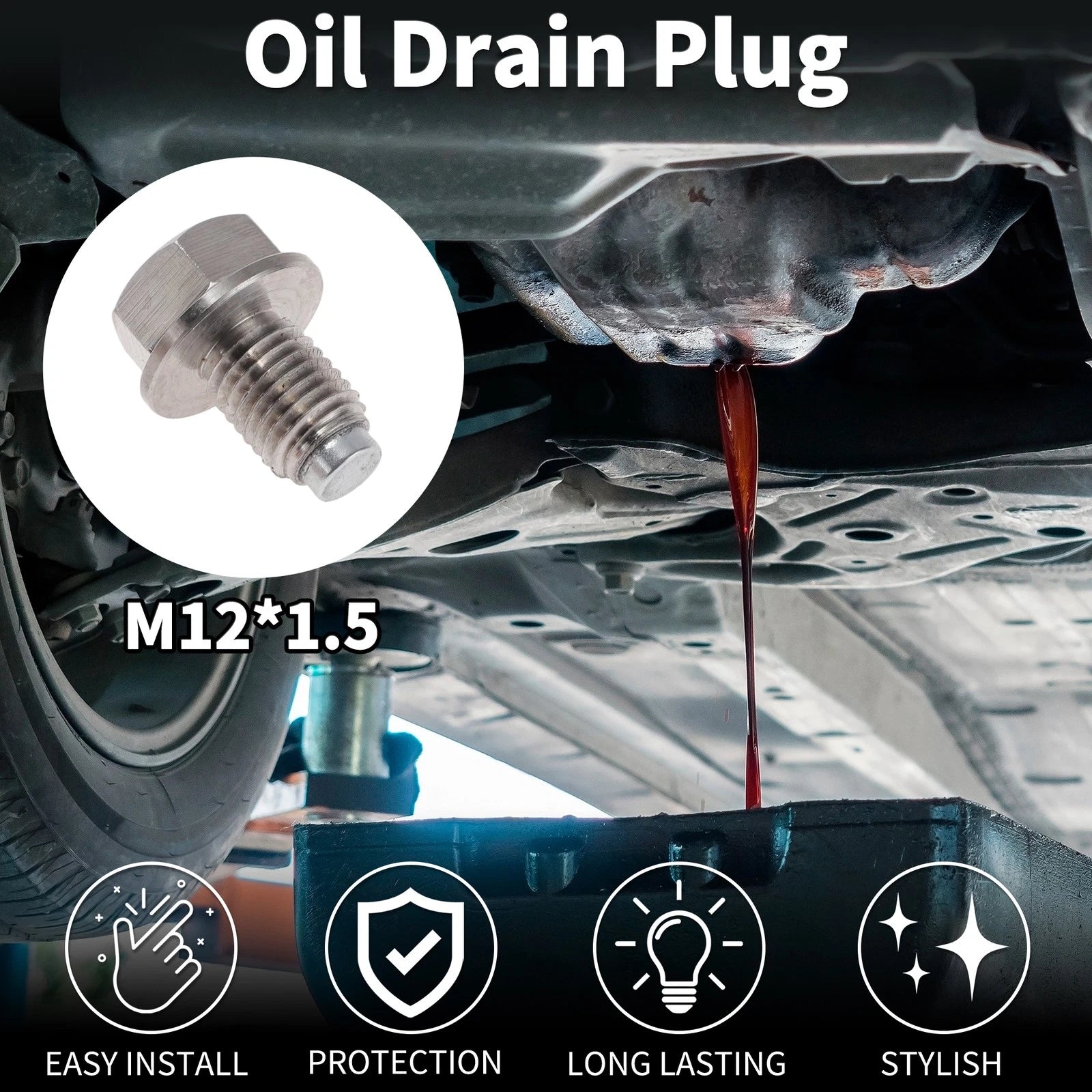 M121.5 Magnetic Oil Drain Plug for Universal Applications (1 Pc)