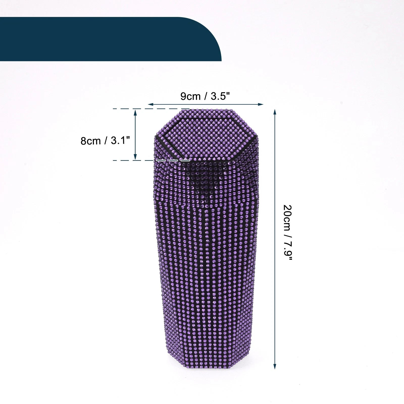 Car Trash Can for Front Seats (1 Pc) - Durable ABS Rhinestone - Purple