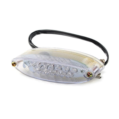 Motorcycle Quad ATV Running Stop Brake License Plate Tail Lights Universal Clear