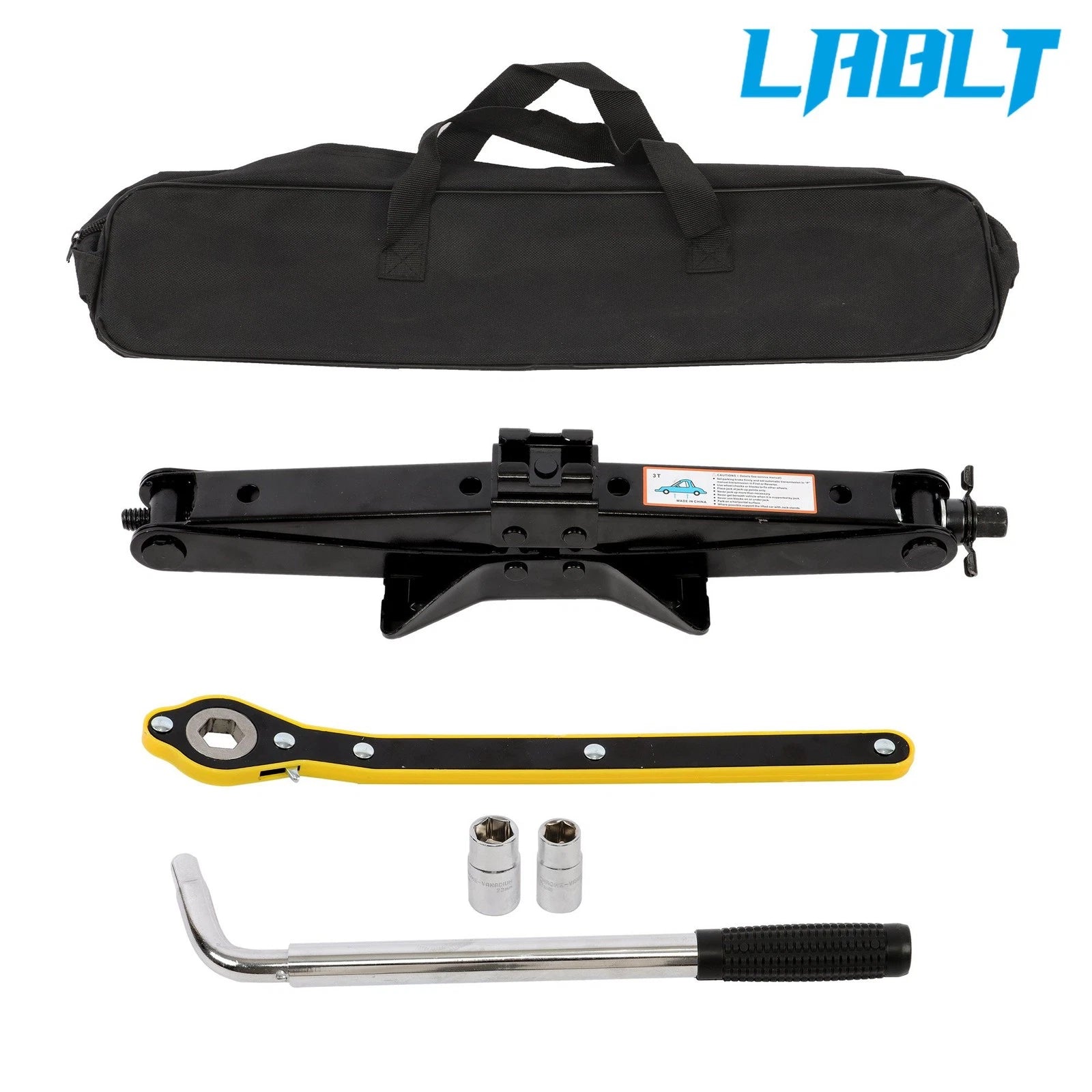 3 Ton Heavy Duty Scissor Jack Kit for Car (6600 lbs)