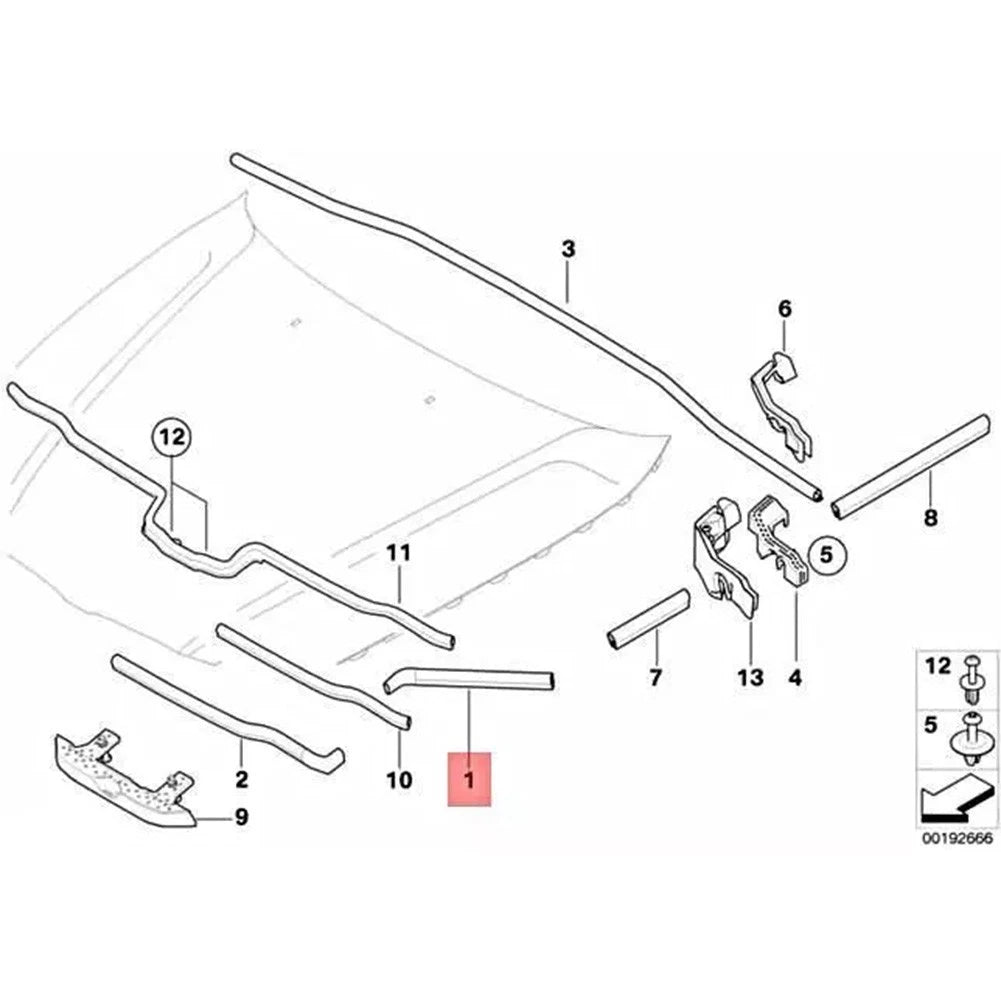 Front Left Bonnet Hood Seal Gasket for BMW E90 E91 (2007–2013)