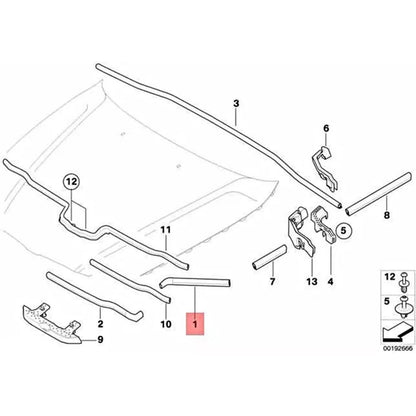 Front Left Bonnet Hood Seal Gasket for BMW E90 E91 (2007–2013)