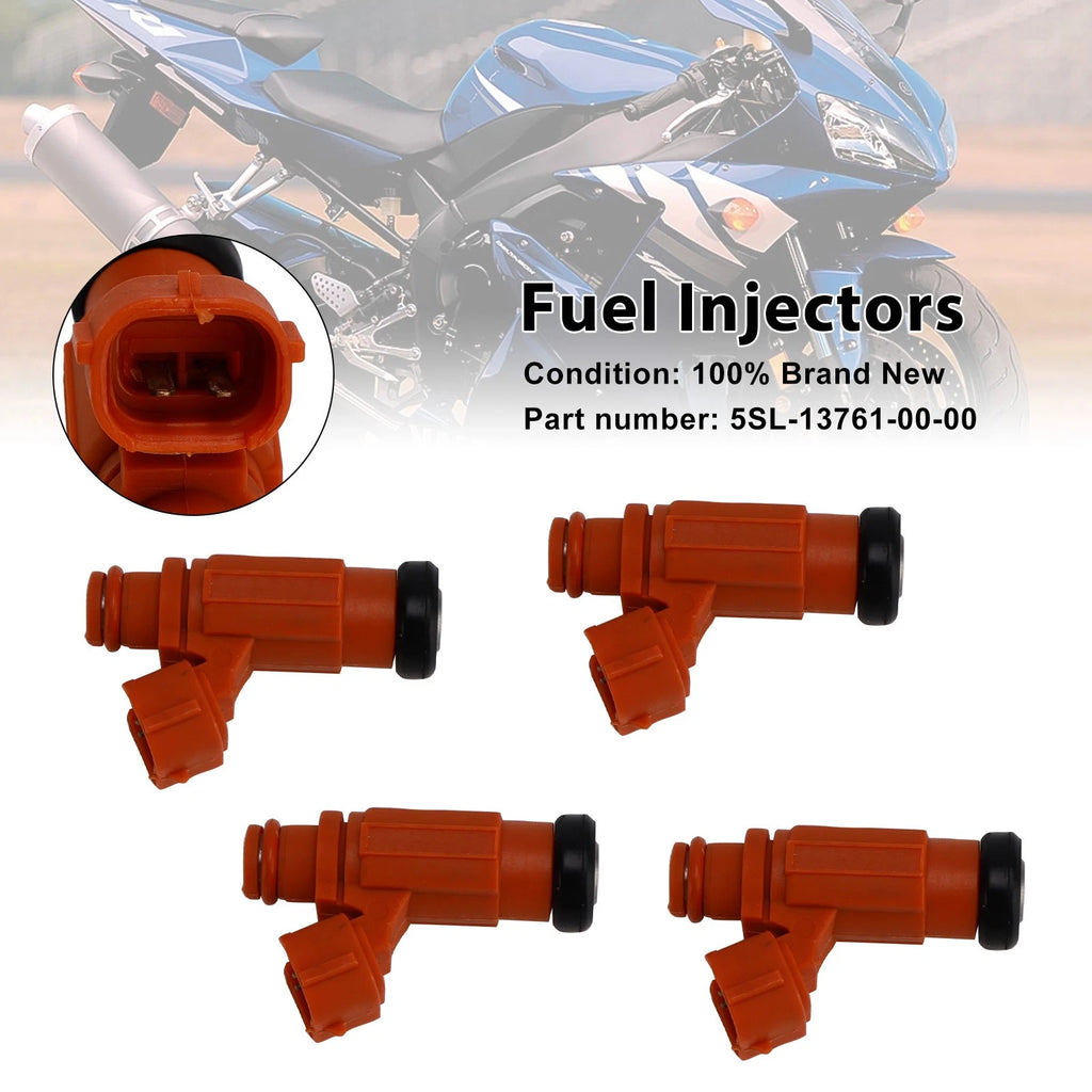 Set of 4 Fuel Injectors 5SL-13761-00-00 for Yamaha YZF-R6 (2003–2009)