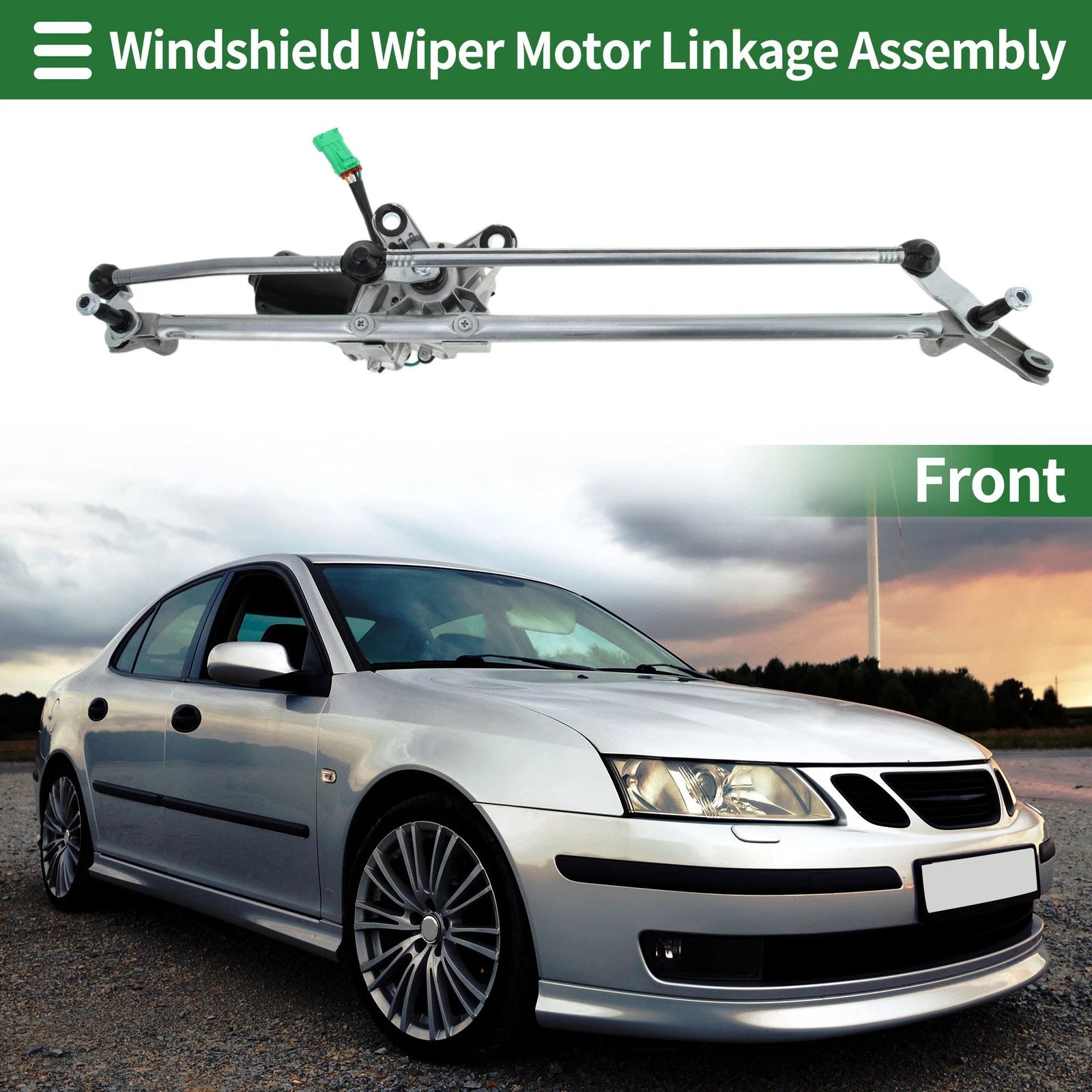 Front Windshield Wiper Motor Linkage Assembly for Saab 9-3 (2003–2011) No.12755304