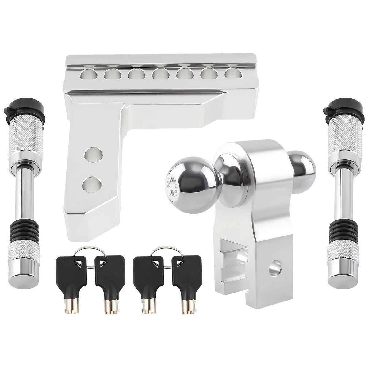 Dual Ball 6in Drop Adjustable Trailer Tow for 2" Receiver (2010–2023)