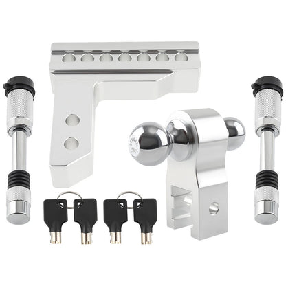 Dual Ball 6in Drop Adjustable Trailer Tow for 2" Receiver (2010–2023)