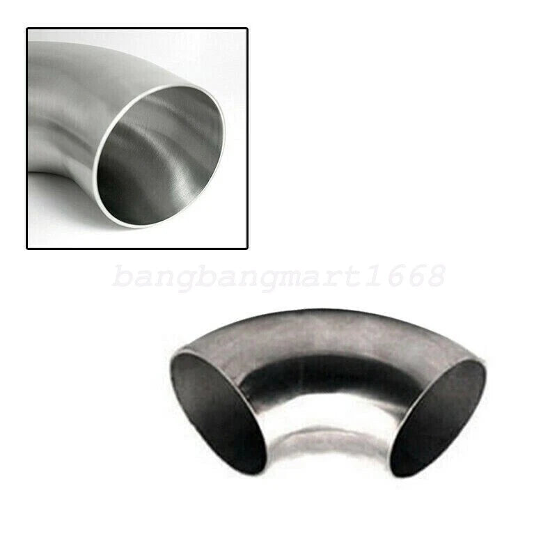 2X 51mm 304 Stainless Steel 90 Degree Bend Elbow Exhaust Pipe