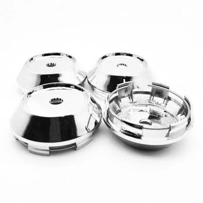 Set of 4 Chrome Hub Caps for Universal 68mm Wheel Center Cap