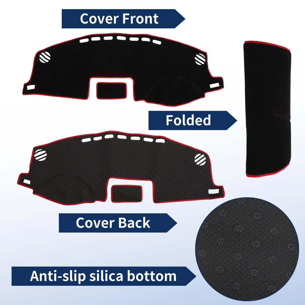 Dash Cover for Lexus CT 200H (2011–2019) Polyester Black Red Edge