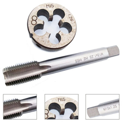 M15 X 1.25mm Plug Tap and Die Threading Tool Set (1pc Each)