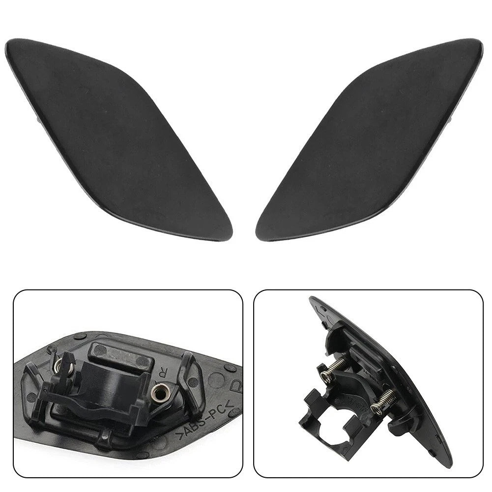 2X Black Headlight Washer Nozzle Cover Cap for BMW 3 Series E92 E93