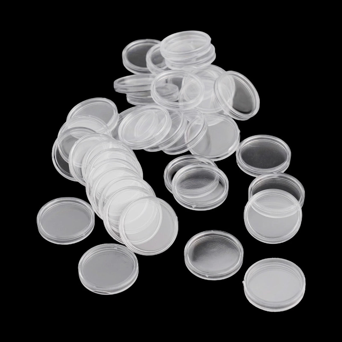 100 Pcs Clear Round Coin Holders Capsules 22mm Storage