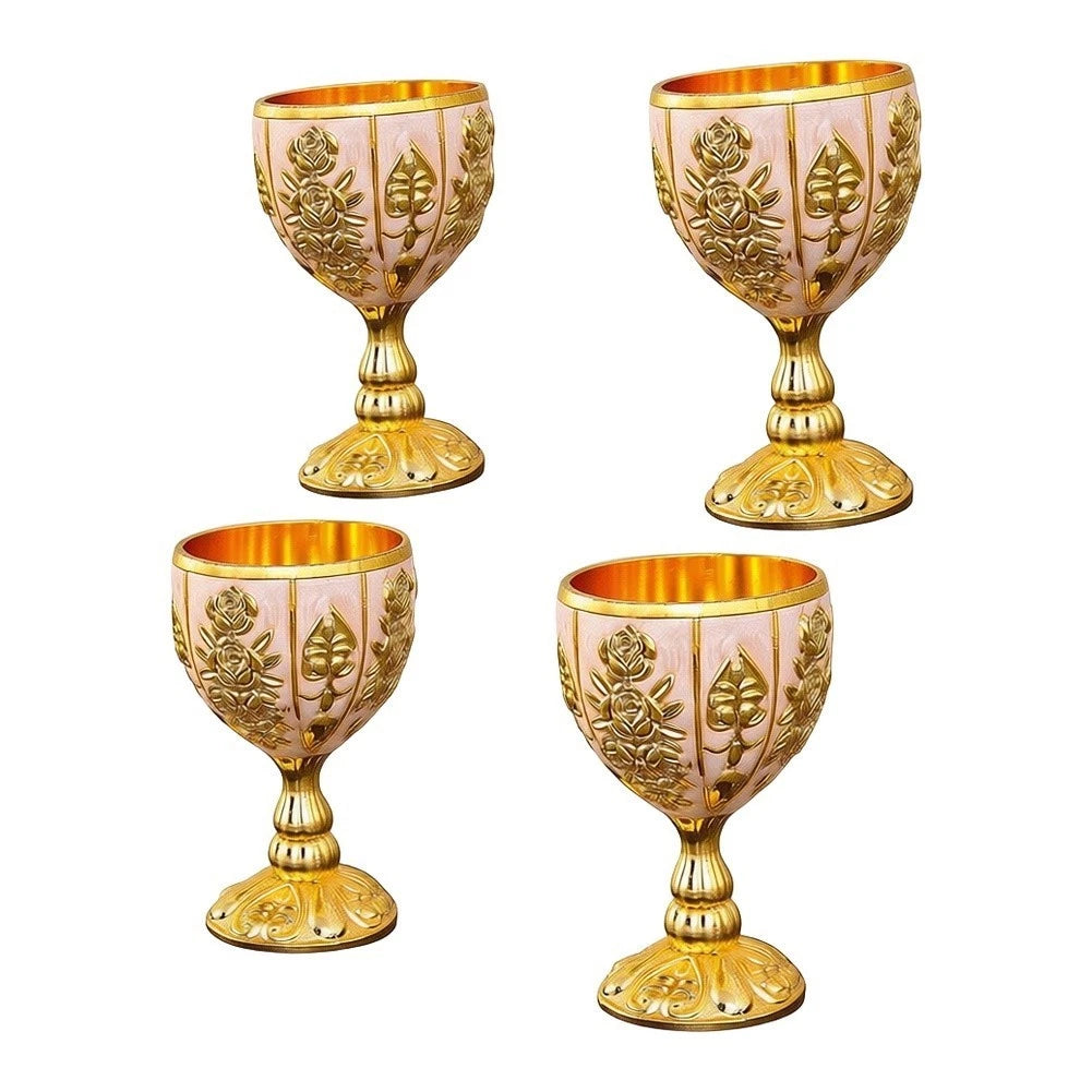 Decorative Metal Wine Cups - 30ml Compact Capacity