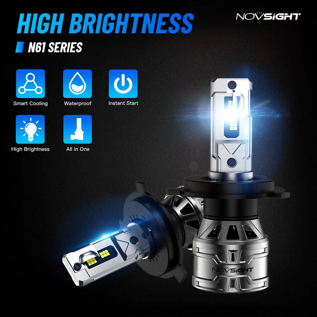 2X 9004 LED Headlight Bulbs for High-Low Beam (6500K, 13000LM, 60W)