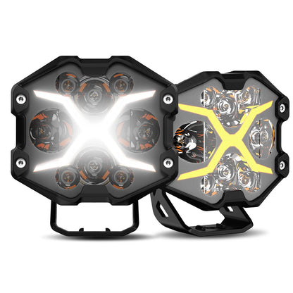 2X NOVSIGHT X Series 4'' LED Pod Lights for Off Road Vehicles (6000LM)