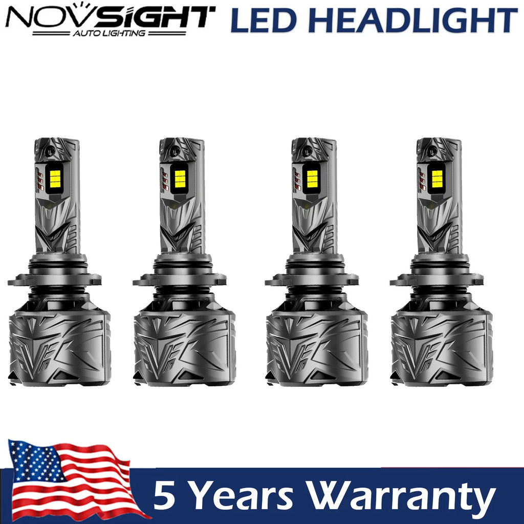 4X 9006 + 9005 LED Headlight Kit for High Low Beam (6500K)